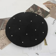 Load image into Gallery viewer, Sole Terra Accessories Elegant Vintage Pearl Warm Beret