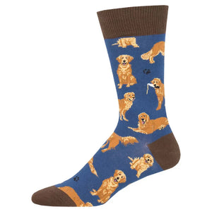 Socksmith Golden Retrievers Men's Crew Sock