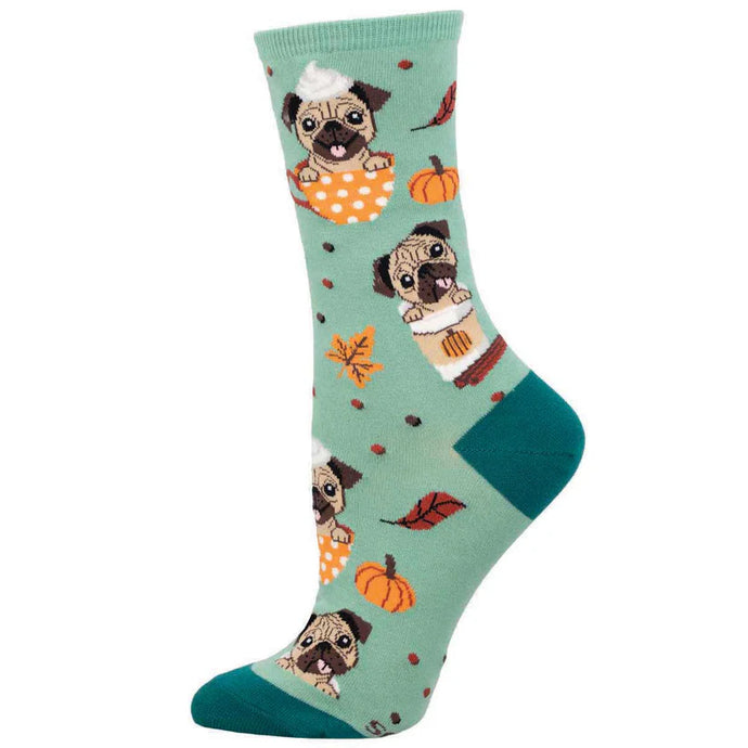 Socksmith Pugkin Spice Latte Cotton Crew Sock