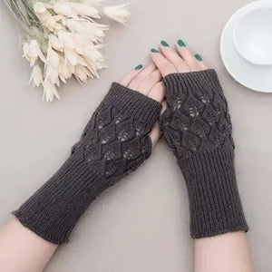 Sole Terra Accessories Knitted Hollow Out Long Open Toe Gloves