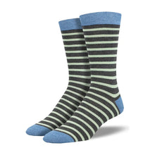 Load image into Gallery viewer, Socksmith Bamboo Basic Sailor Stripe Men&#39;s Sock