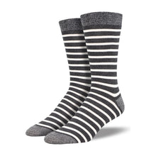 Load image into Gallery viewer, Socksmith Bamboo Basic Sailor Stripe Men&#39;s Sock