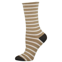 Load image into Gallery viewer, Socksmith Bamboo Basic Sailor Stripe Roll Top