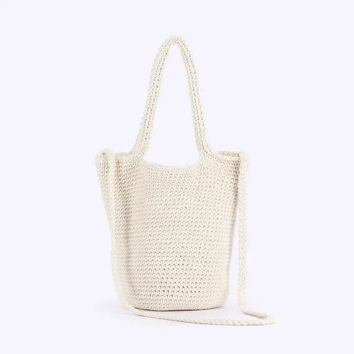 Sole Terra Accessories Solid Color Bohemian Style Hand Woven Bag