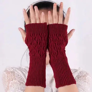 Sole Terra Accessories Knitted Hollow Out Long Open Toe Gloves