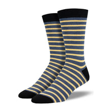 Load image into Gallery viewer, Socksmith Bamboo Basic Sailor Stripe Men&#39;s Sock