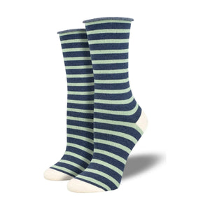 Socksmith Bamboo Basic Sailor Stripe Roll Top